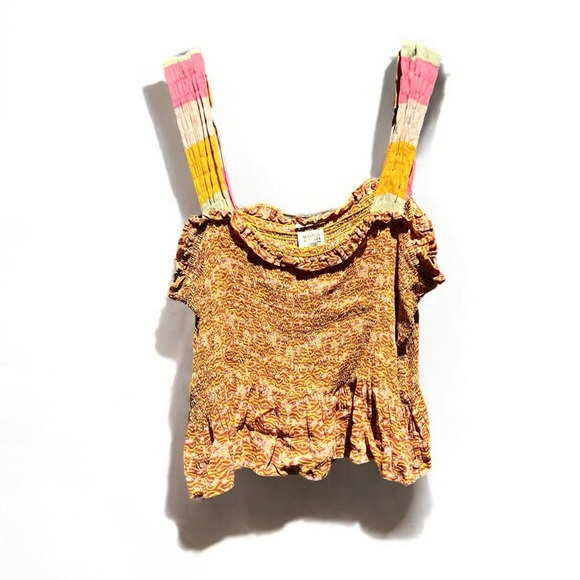 🌻Scotch & Soda Smocked Beach Tank Top Size Medium - Picture 2 of 11